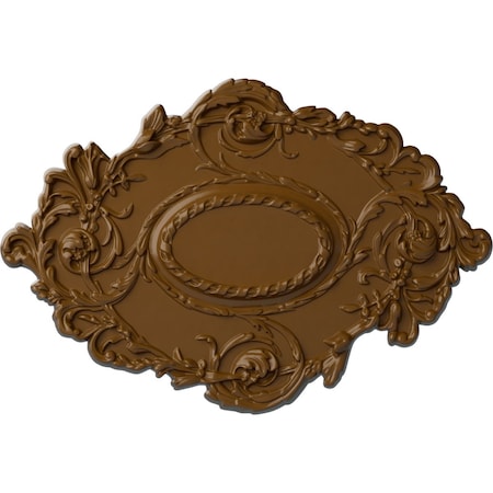 Kinsley Flowing Leaf Ceiling Medallion, Hand-Painted Smokey Topaz, 30 3/8W X 20 3/4H X 1P